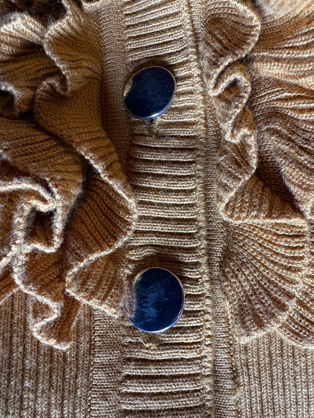 Alfani Yellow Ruffle Cardigan Sweater- Size Medium- Summer Cardigan - Picture 8 of 14